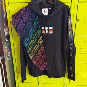 Calvin Klein Black Hoodie with Multicolor Logo Set